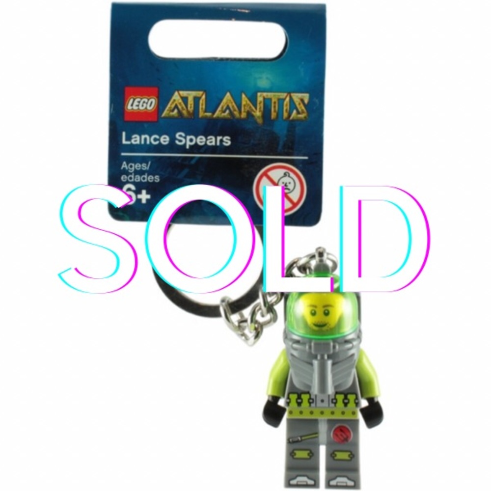 LEGO Atlantis Diver Key Chain Lance Spears 2010 Scuba Man Green Toy Kid NEW NWT